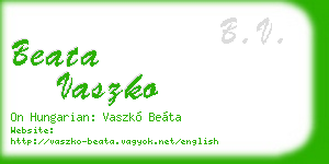 beata vaszko business card
