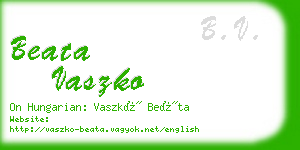 beata vaszko business card